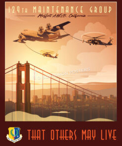 Moffett-ANGB-AFB-HC-130J-HH-60G-129th-RW-featured-aircraft-lithograph-vintage-airplane-poster-art