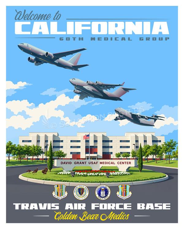 Travis AFB KC-46 C-17 C-5 60th Medical Group DGMC Golden Bear Medics Art