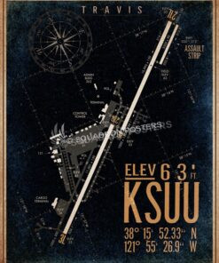 Travis AFB KSUU Airfield Map Art