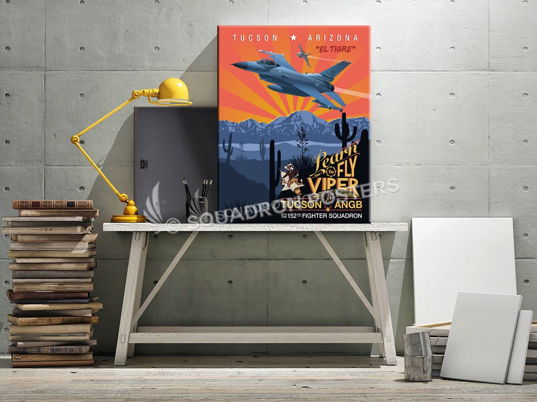 Tucson Az F-16 152nd FS Red SP00697 canvas-vintage-retro-print