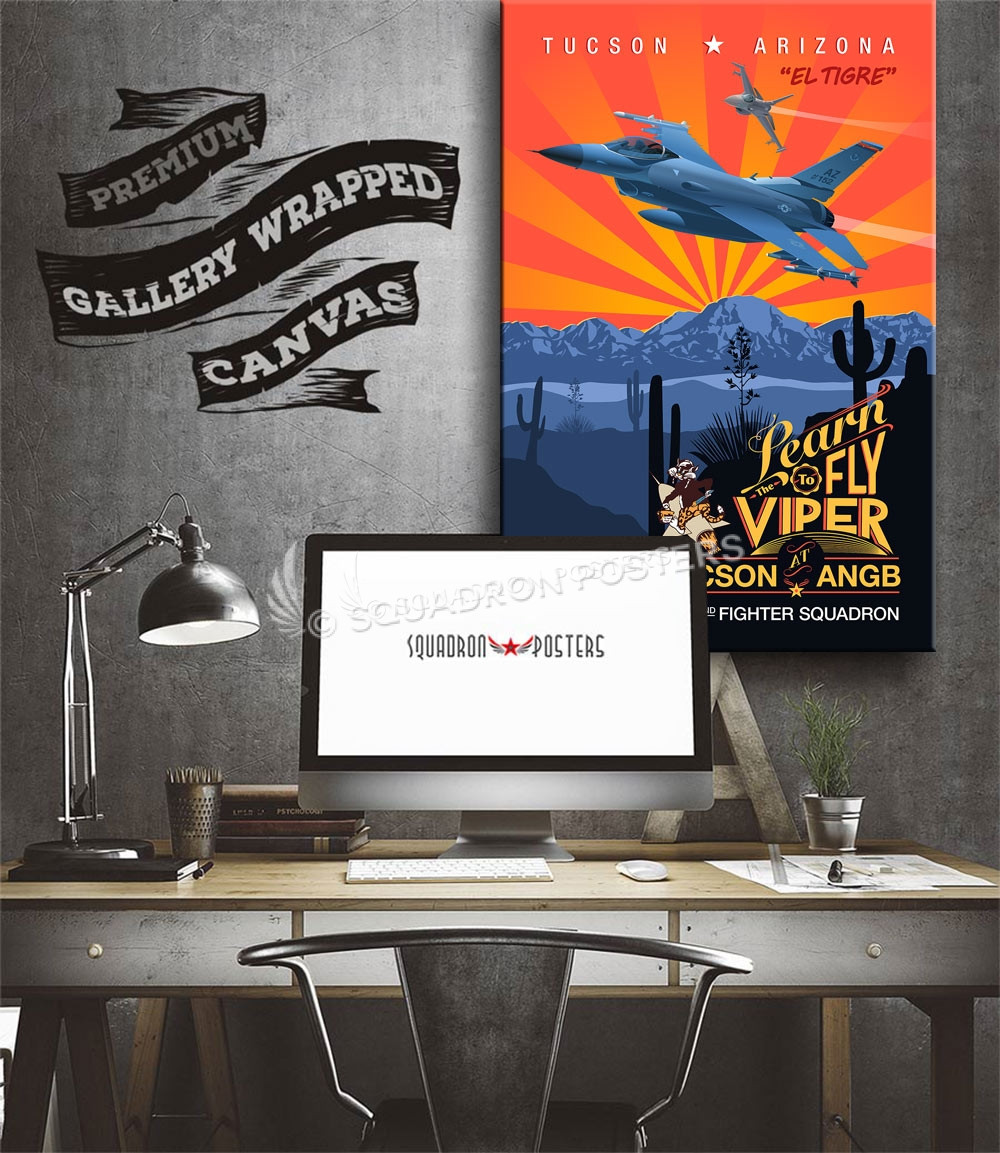 Tucson Az F-16 152nd FS Red SP00697 aircraft-prints-posters-vintage-style-art