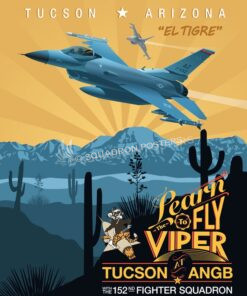 Tucson Az F-16 152nd FS Yellow SP00698 feature-vintage-print