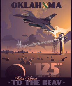 125th Fighter Squadron F-16 Tulsa Oklahoma Tulsa_Oklahoma_F-16_125th_FS_SP01440-featured-aircraft-lithograph-vintage-airplane-poster-art