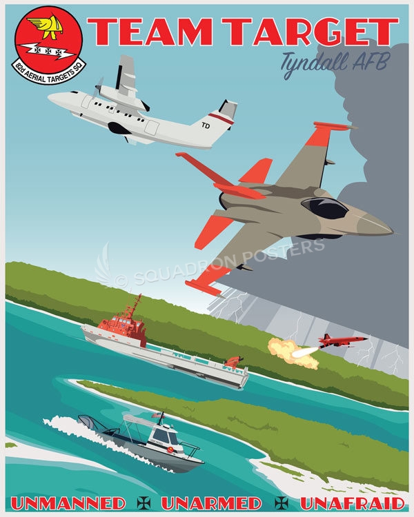 Tyndall_AFB_QF-16_BQM-167_E-9A_82d_ATS_16x20_FINAL_ModifySB_SP01688Mfeatured-aircraft-lithograph-vintage-airplane-poster