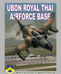 Ubon RTAFB 8th Tactical Fighter Wing F-4 Phantom ubon_rtafb_f-4_phantom_8th_tfw_v2_sp01219-featured-aircraft-lithograph-vintage-airplane-poster-art