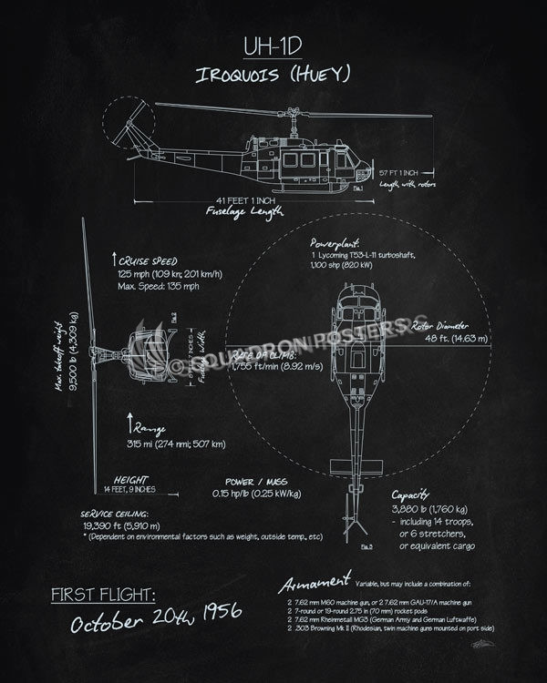 UH-1D_Iroquois_Huey_Blackboard_FIXED_16x20_FINAL_Sam_Willner_SP01598Mfeatured-aircraft-lithograph-vintage-airplane-poster