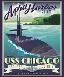 USS Chicago Guam SP00590-vintage-military-naval-travel-poster-art-print-gift
