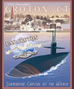 USS Groton CT SP00567-vintage-military-naval-travel-poster-art-print-gift