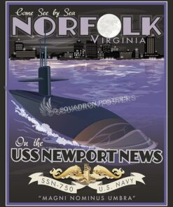 USS Newport News VA SP00557-vintage-military-aviation-travel-poster-art-print-gift