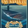 USS Santa Fe SP00572-vintage-military-aviation-travel-poster-art-print-gift