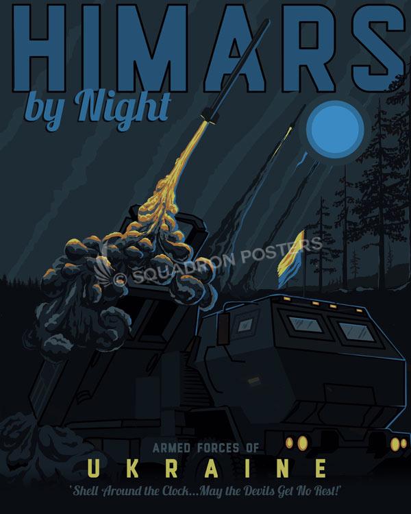 Ukraine HIMARS by Night poster art by - Squadron Posters!