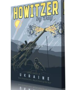 Ukraine Howitzer by Day poster canvas wrap art.