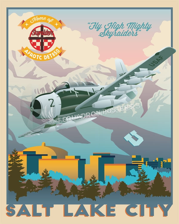 Det 850 utah_a1-e_afrotc_det_850_sp01194-featured-aircraft-lithograph-vintage-airplane-poster-art