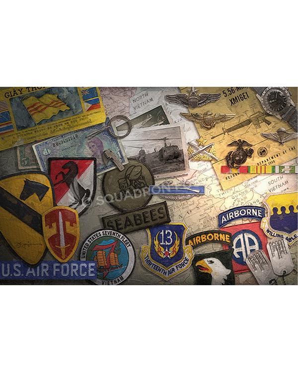 Vietnam Veterans CAP 16x20 FINAL Ron Finger SPN02331MFEAT-jet-black-aircraft-lithograph