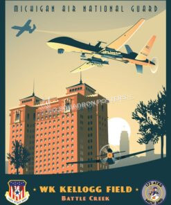 Michigan ANG 172nd Attack Squadron MQ-9 WK_Kellogg_Field_MQ-9_110_ATKW_172_ATKS_SP01275-featured-aircraft-lithograph-vintage-airplane-poster-art