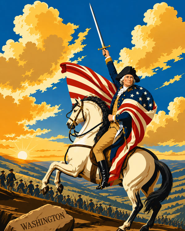 Washington After The Crossing USA 250 Years Art by Squadron Posters!