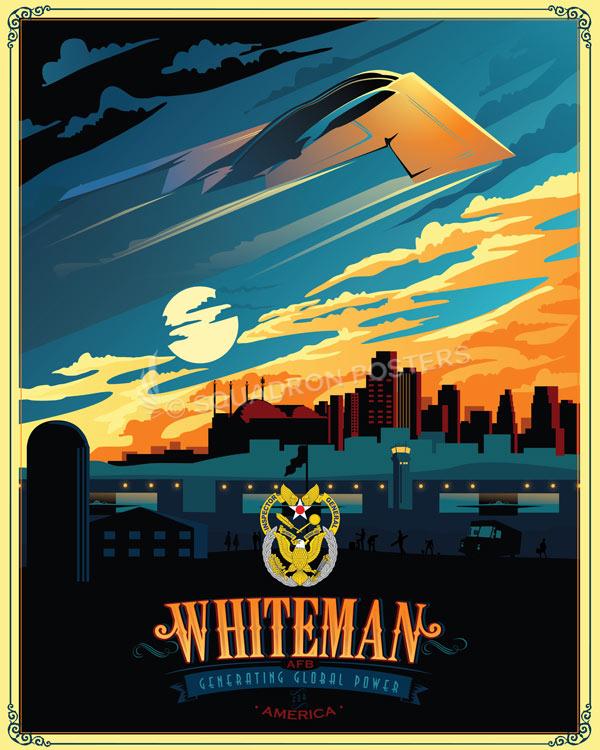 Whiteman-AFB-B-2-IG-featured-aircraft-lithograph-vintage-airplane-poster