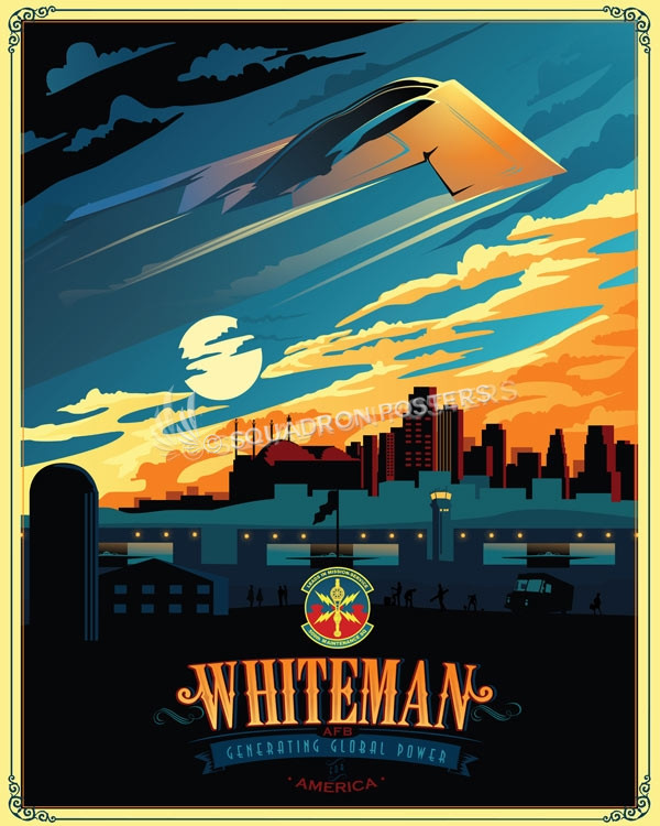 Whiteman AFB 509 MXS B-2 Whiteman_B-2_509th_MXS_SP01309-featured-aircraft-lithograph-vintage-airplane-poster-art