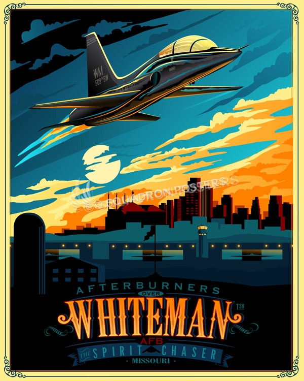 Whiteman AFB T-38 SP00644 military-aviation-feature-vintage-style-print