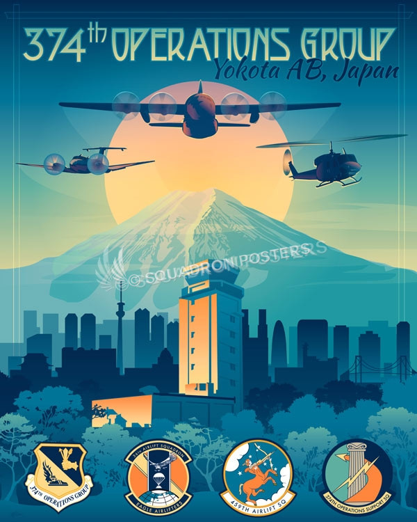 Yokota_C-130H_C-12J_UH-1N_374_OG_SP00998-featured-aircraft-lithograph-vintage-airplane-poster-art
