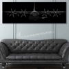 AC-130J Jet Black Super Wide Canvas Print