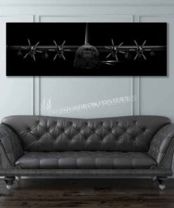 AC-130J Jet Black Super Wide Canvas Print