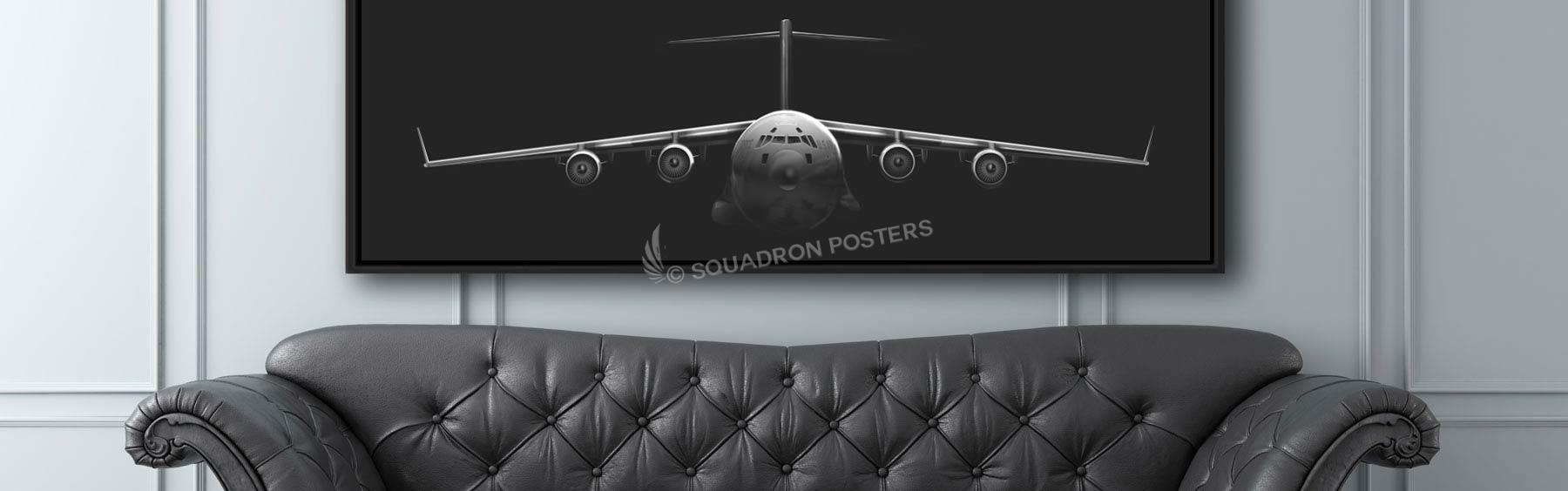c-17-posters-artwork-globemaster-c17-art-squadron-posters-jet-black-cover C17 wall art