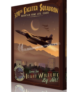 Mountain Home F-15C 390 FS 390th fighter Squadron canvas poster art