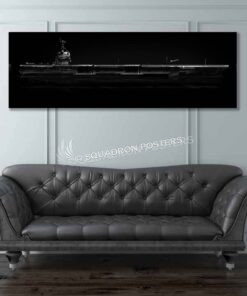 Gerald R. Ford-class Aircraft Carrier Jet Black Super Wide Canvas Print