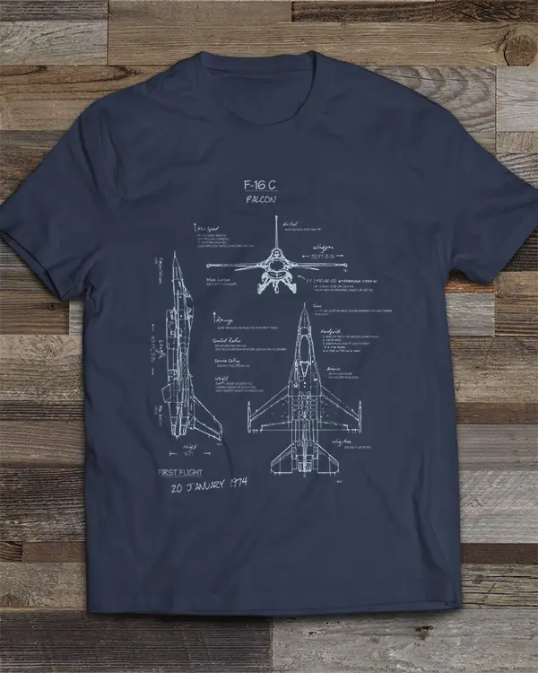 F-16C Blueprint T-Shirt