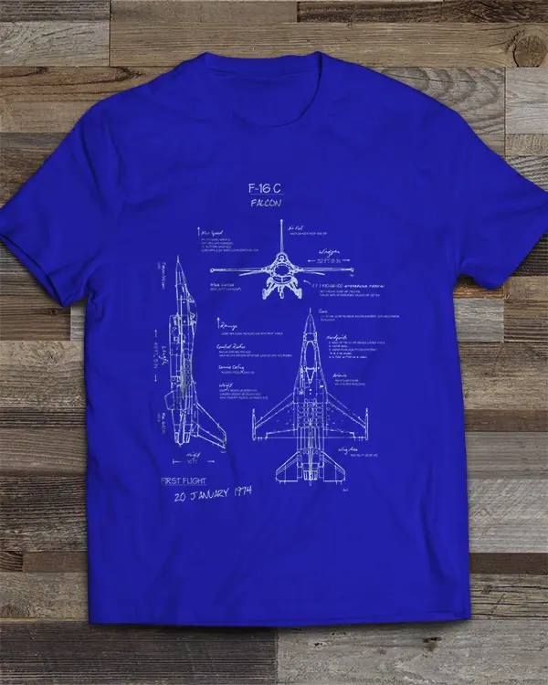 F-16C Blueprint T-Shirt