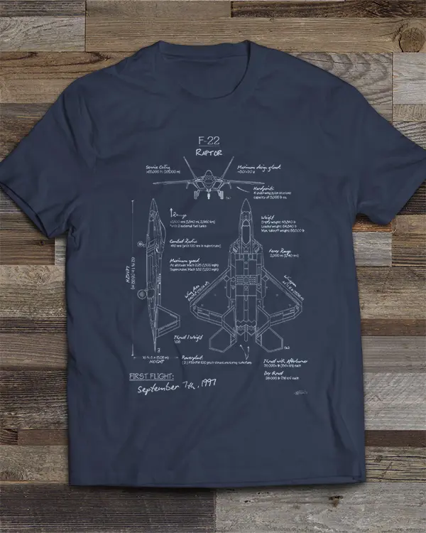 F22 Raptor Blueprint T-Shirt