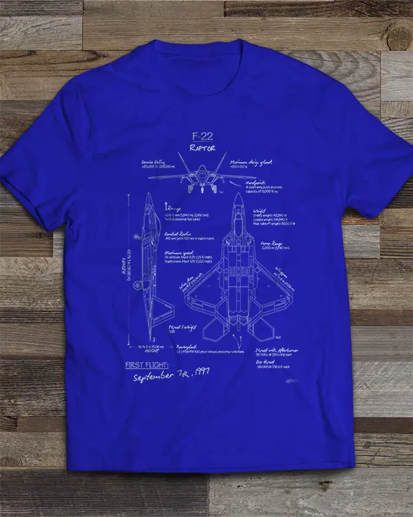 F22 Raptor Blueprint T-Shirt