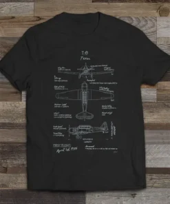 T-6 Texan (North American) Blueprint T-shirt