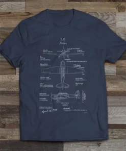 T-6 Texan (North American) Blueprint T-shirt