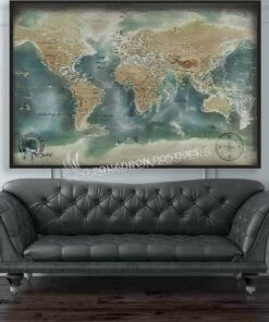 The Mariner's Map - framed push pin travel map
