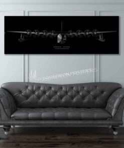 H-4 Hercules Spruce Goose Jet Black Super Wide Canvas Print spruce-goosemilitary-air-force-aviation-artwork-poster-jet-black-litho