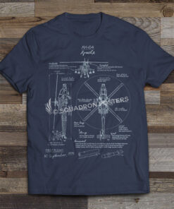AH-64 Apache Blueprint T-shirt