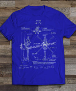 AH-64 Apache Blueprint T-shirt by - Squadron Posters